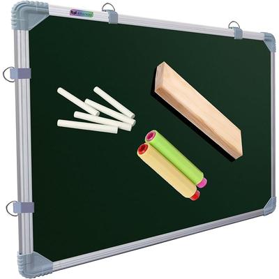 Eduway 2X1.5 Feet Kunj Non-Magnetic Double-Sided Chalk Board & White Board (Combo Pack) With 1 Wooden Duster, 2 Chalk Ho