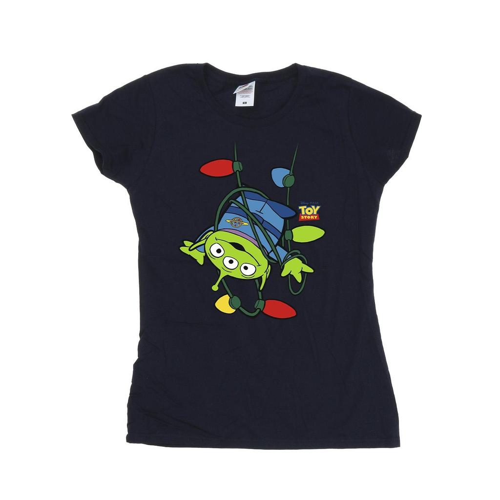 Disney Womens/Ladies Toy Story Christmas Lights Aliens Cotton T-Shirt
