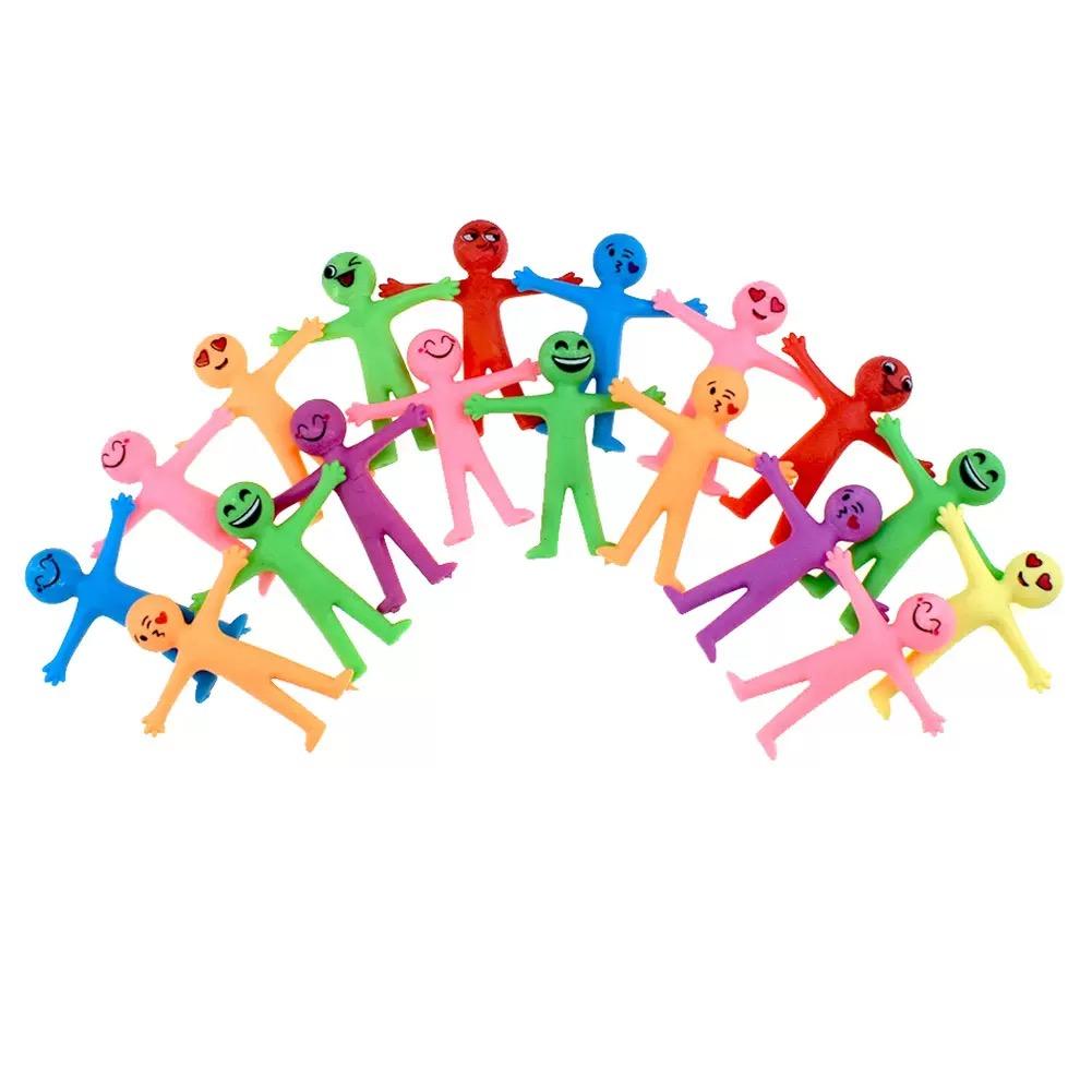 10 Pcs Novelty Stretchy Stretch Toy Cute Colorful Yellow Stress Relief Stretchy Fidget Gifts TPR Soft Plastic Creative Doll Toy
