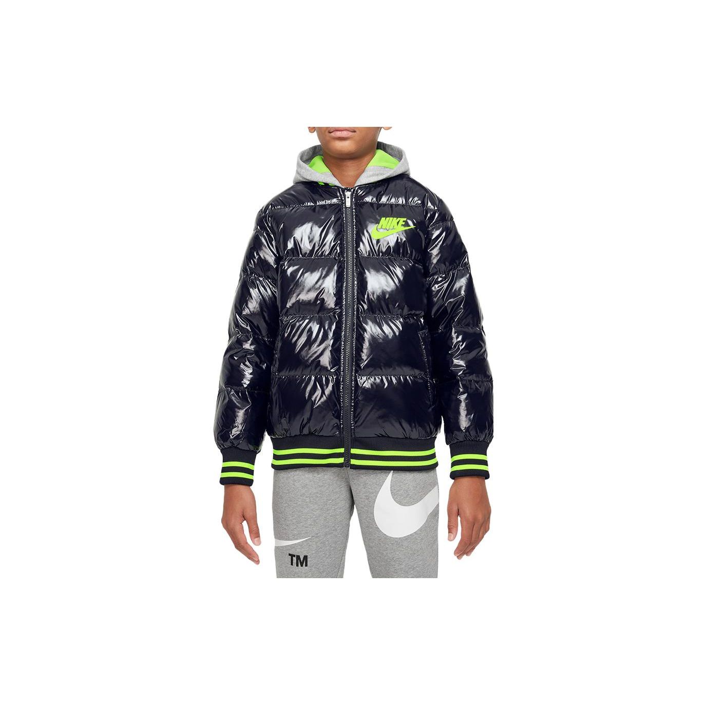 

Nike Solid Color Hooded Ribbed Cuff Jacket Kids jackets DB7074-010 S
