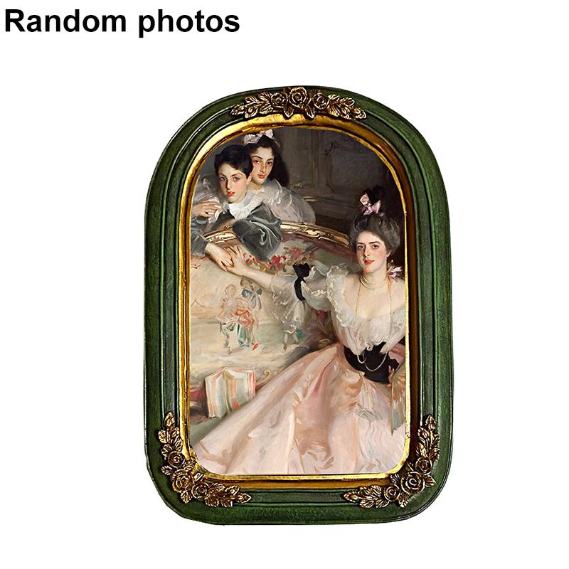 

1 шт. эллипс ретро расставить стол классическая случайная фотобумага европейский стиль фоторамка рельеф из смолы зелёный