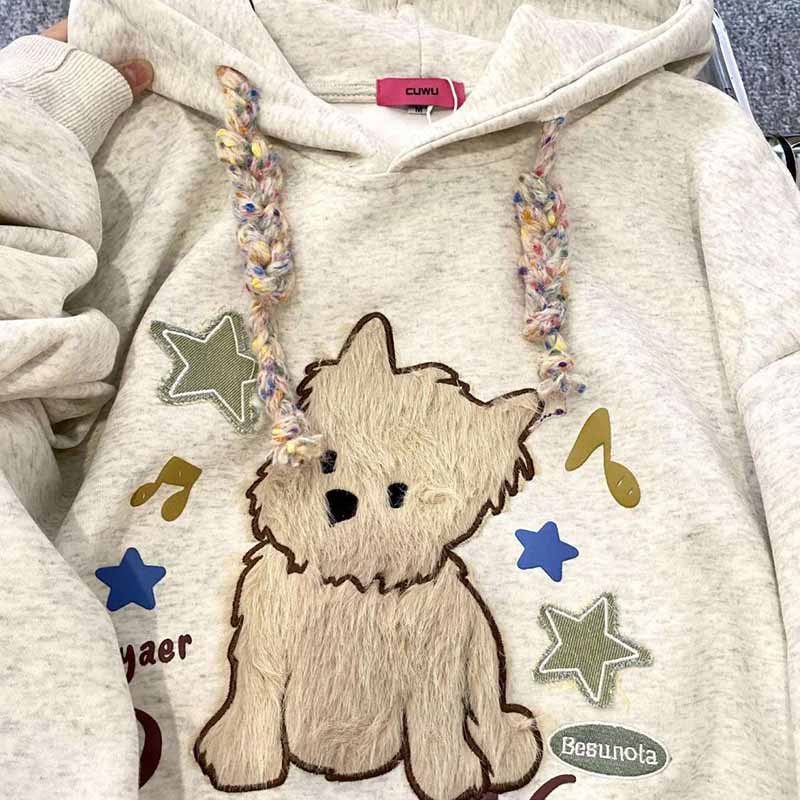 

Sweatshirt for Women Hooded Thickened Loose Casual Pullover Cotton Oversize Top Sweatshirt XXL