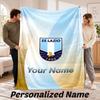 Lazio FC Personalized Flannel Blanket Custom Name Text Soft Throw Blanket Home Decor