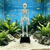 3D Printed Dancing Skeleton Aquarium Bubbler Gothic Plastic Wiggling Skeleton Statue Realistic with Air Hose Skull Ornament