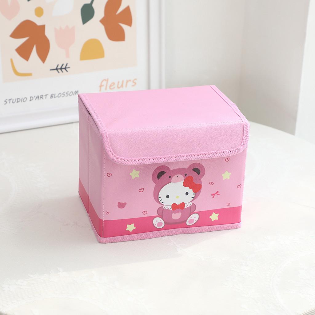 

Hello Kitty Kuromi Cinnamoroll My Melody Узор Складная Перекидная Коробка для Хранения для Макияжа и Офисной Организации Bear Head KT