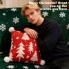 Christmas Pillow Snowflake Velvet  Christmas Tree Elk Pillow Cushion Holiday Decoration Cushion