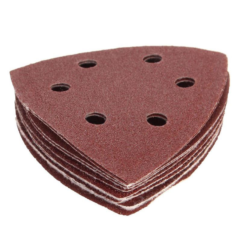 10pcs 90mm Detail Sanding Sheets Triangle Sander Pads Set 40 60 80 100 120Grit