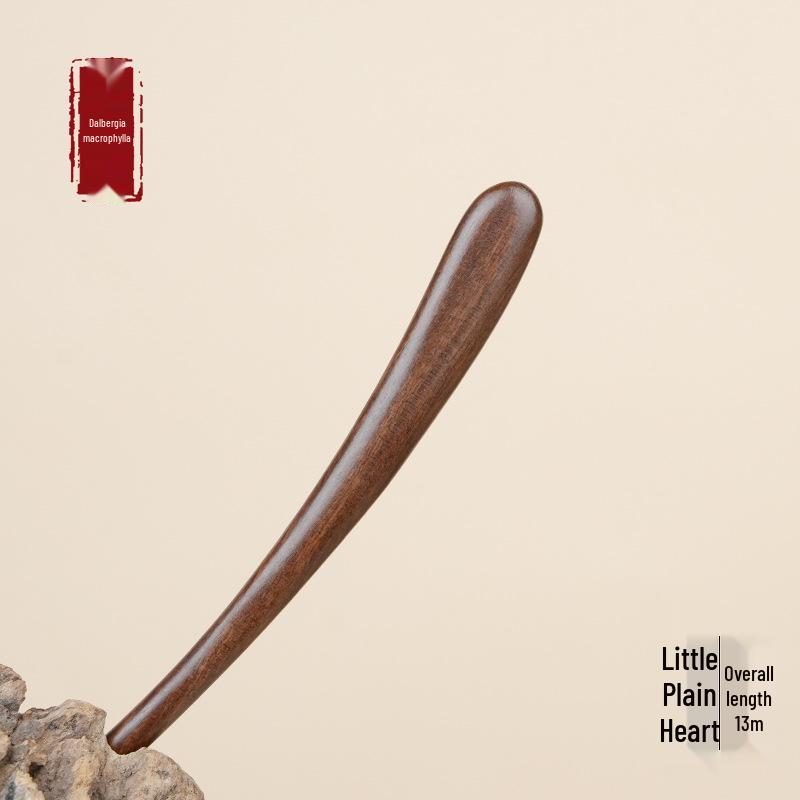 High-End Natural Ebony Wood Hairpin - Extended Chinese Ancient Style Black Hair Bun Accessory