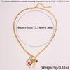 Fresh and sweet red cherry pendant necklace female non-fading light luxury niche double-layer oil dripping DIY jewelry necklace