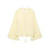 Womens Loose V-Neck Long Sleeve Shirt With Tie Detail Solid Color Casual Chic Top 2025