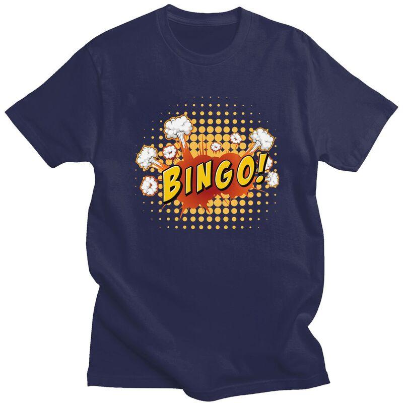 Custom Hot Game Bingo T Shirts Men Pure Cotton Tees Tshirt Tshirt Clothing