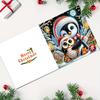6 Pcs DIY Rhinestone Art Painting Cards Christmas Greeting Card Making Kit with Envelopes 5D Snowman Cat Deer Rhinestone