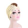 Damer Topphatt Rombus Rhinestones Dekor Plissert Turbanhatt Gullbelagt Pyntet Hatt Elastisk Design Hodeplagg