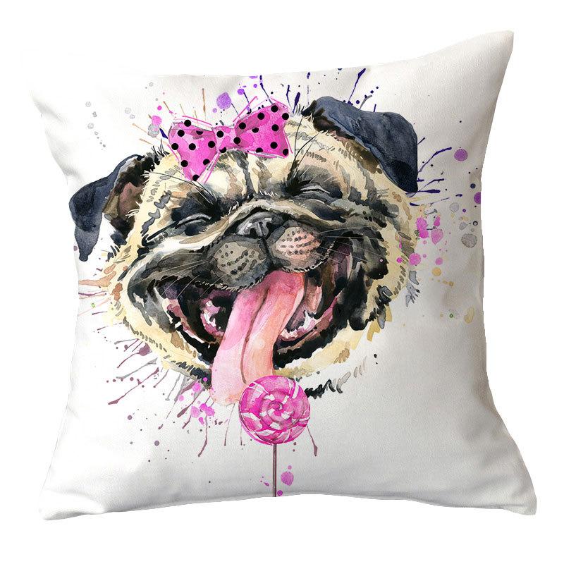 Painted Dog Creative Plush Cushion Pillowcase Office Waist Pillowcase Home Textile