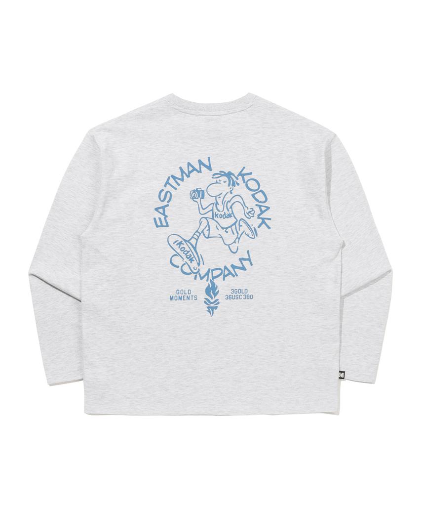 KODAK Gold Moment Graphic Long Sleeve T-Shirt Melange Grey
