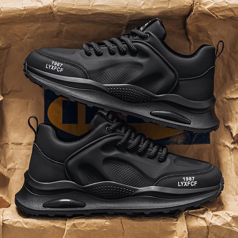 

Fashion Spring Autumn Men s Shoes Thick Sole Sports Shoes Air Cushion Men s Casual Shoes Anti Slip Light Luxury Outdoor Running Shoes 39 чёрный