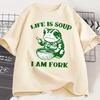 Summer men's Life Is Soup I Am Fork English printed T-shirt. Fun frog Summer short-sleeved camiseta hombre9