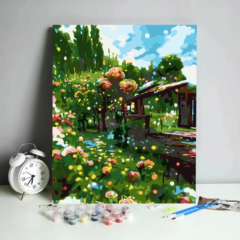 DIY Digital Oil Painting Kit Hand Paint By Numbers Acrylic Landscape Wall Art Birthday Gift