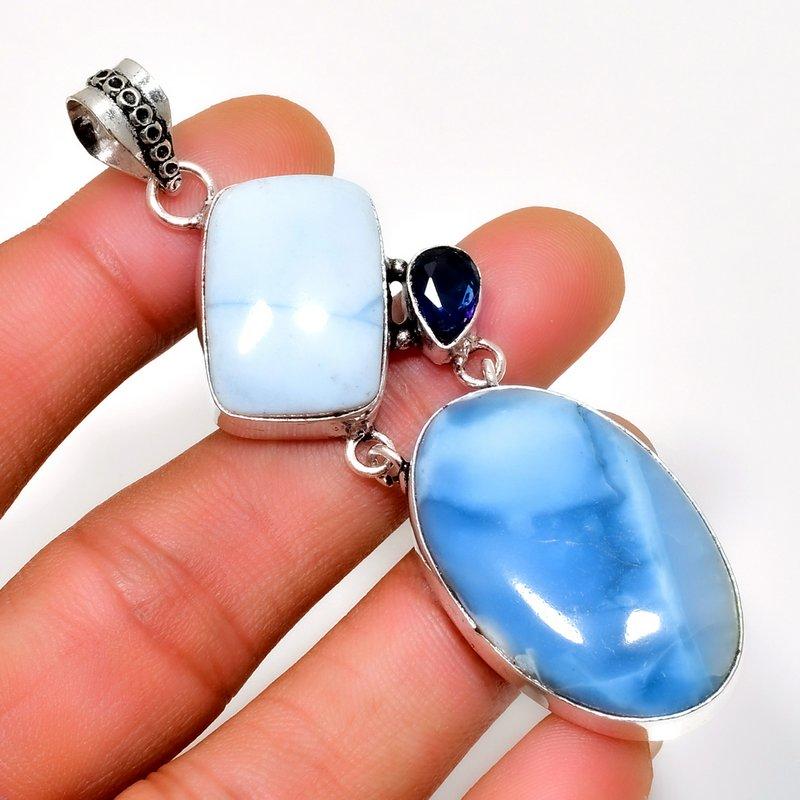 

Ювелирный кулон Owhyee с опалом и аметистом 925 пробы, посеребренный, 2,84 дюйма