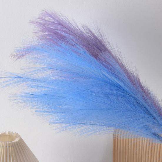 Colorful Faux Pampas Grass Non-Shedding Fluffy Artificial Bulrush 38.5" Tall Fake Reed Stems for Vase Filler Living Room Wedding Decoration