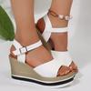 Sandalen mit weicher Sohle Damen 2025 Sommer neu hochhackig lässig Mode vielseitig Damen coole Hausschuhe Mode Sandalen