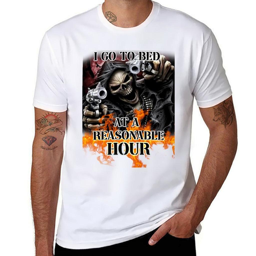 I Go To Bed At A Reasonable Hour Tshirt Casual Streetwear Short Sleeve Tee