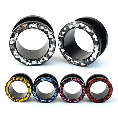 3-30mm Shine Hollow Ear Gauges Tunnels Screw Fit Ear Plugs Expander Stretcher Body Piercing Jewelry
