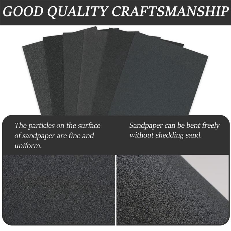 A96I-52 Piece Sandpaper Set 120-2000 Grit Sanding Paper Water/Dry Abrasive Sand Papers As Shown For Wood Metal Polishing Automot
