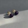 2025 Luxury Lightweight Purple Amethyst Imitation Jade Stud Earrings for Women
