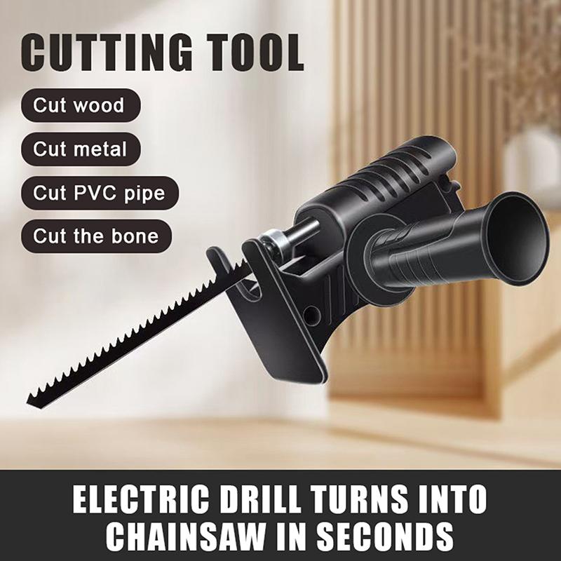 Multifunctional Reciprocating Saw Adapter Drill to Saw Converter for Wood Metal Plastic Cutting Handyman Daily Use