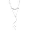 Yhpup Collana Lunga a Catena Doppia con Pendente a Frange in Zirconia Cubica Delicata Acciaio Inossidabile Gioiello Raffinato Regalo per Donna