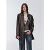 Women's Retro Waxed Leather Blazer Jacket