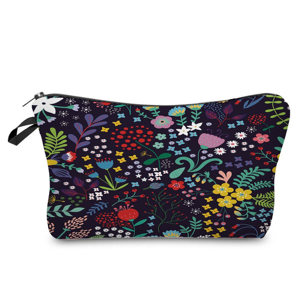 Women Flower Print Cosmetic Bag Toiletries Organize Travel Storage Case 6379