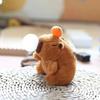 Cute Capybara Keychain Plush Toy with Bubble Popping and Tail Wagging Fun Stuffed Animal Key Ring for Bag Backpack Purse