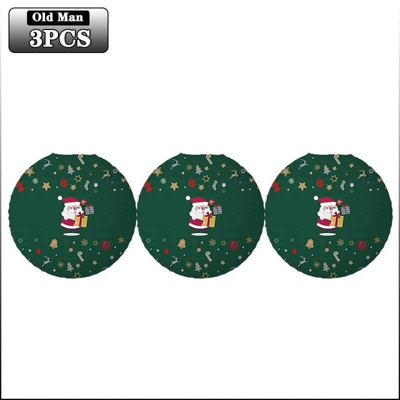 1-20PCS Christmas Paper Lanterns Santa Snowman Reindeer Hanging Lanterns for Xmas Party Decorations Holiday Home Decor Gifts