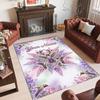 Birds Theme Crystal Velvet Floor Rug Personalized Custom Name Text Warm Carpet Home Decoration