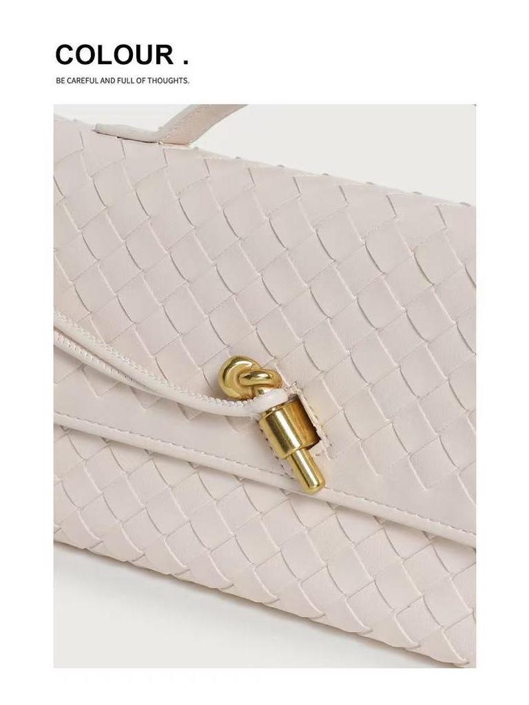 Damers Handgjord Vävd Dragspels Crossbody-väska - High-End, Trendig Clutch & Aftonaxelväska