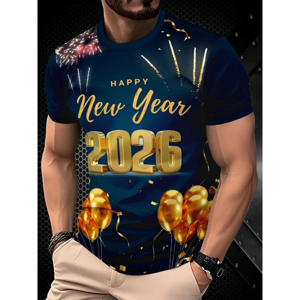 New 3D Santa Claus Print T-Shirt, Street Style for Spring and Summer, Loose Short Sleeve, Breathable High-Quality Men's Top