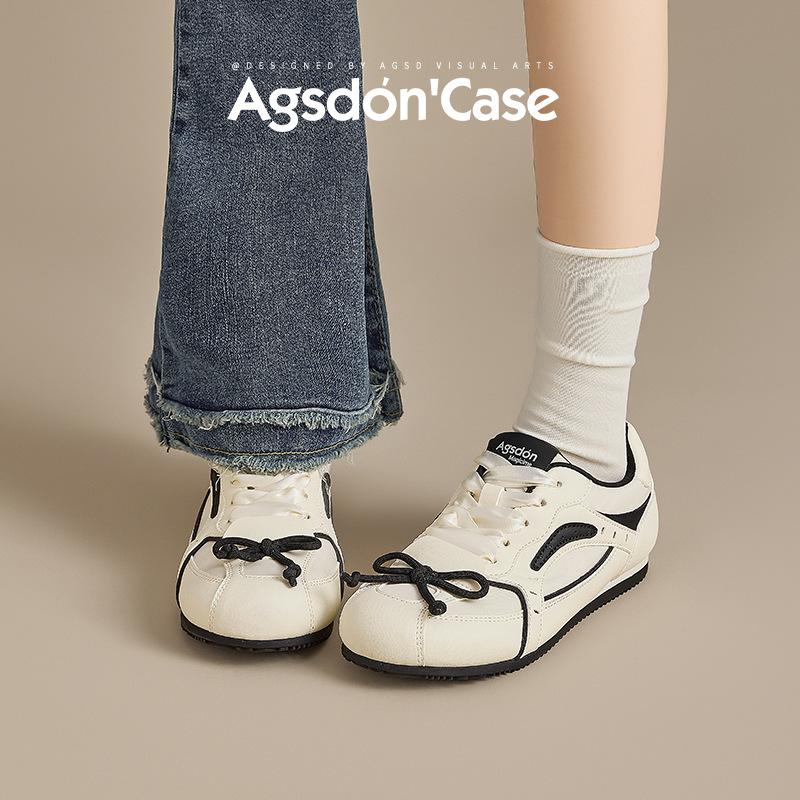 Augustus Dengde Training Shoes Women's 2025 New Summer Ballet Forrest Gump Sports Board Shoes Casual Flat White Shoes