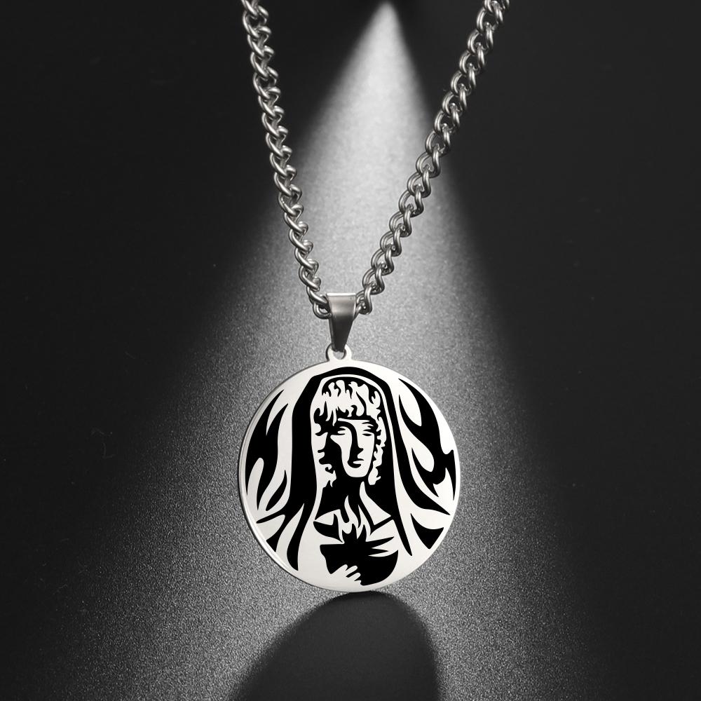 Lemegeton Greek mythical amulet pendant necklace stainless steel retro necklace jewelry necklace couple romantic gift