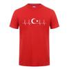 Turkey Fans Cheer Moon Stars Heartbeat T Shirt Fo'r Casual Cotton Summer Short Sleeve Funny Turkish Flags T-shirt Tshirt