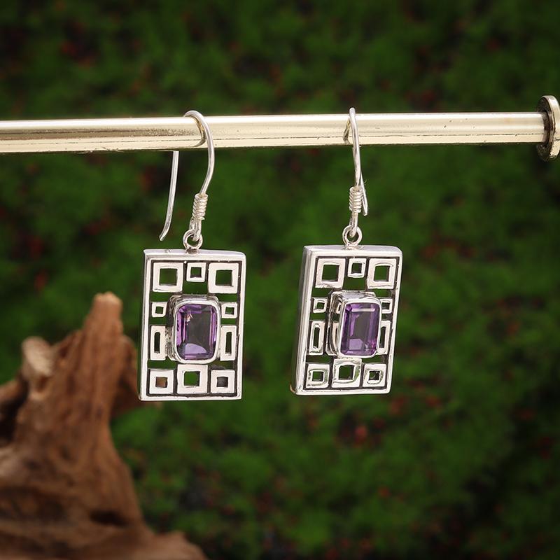 Retro Ethnic Style Red Zircon Earrings for Women, Elegant Earrings Accessories