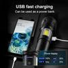 Side Light Flashlight Super Bright XHP110 LED+COB Torch Rechargeable Flash Light Waterproof Lamp Zoomable Lantern
