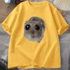 Sad Hamster T Shirt Funny Cute Cat Hamster Meme Trend Tshirt for Unisex WOMEN Cotton Tshirt Summer Short Sleeve Unisex Tee tops