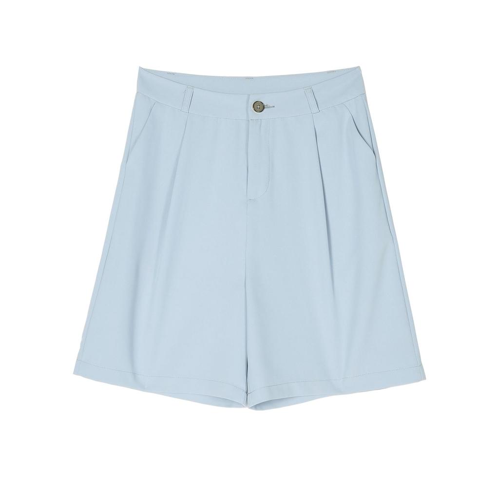 Women's Summer Thin Ice Silk Shorts with High Waist and Slim Drop, Relaxed Wide Leg Shorts