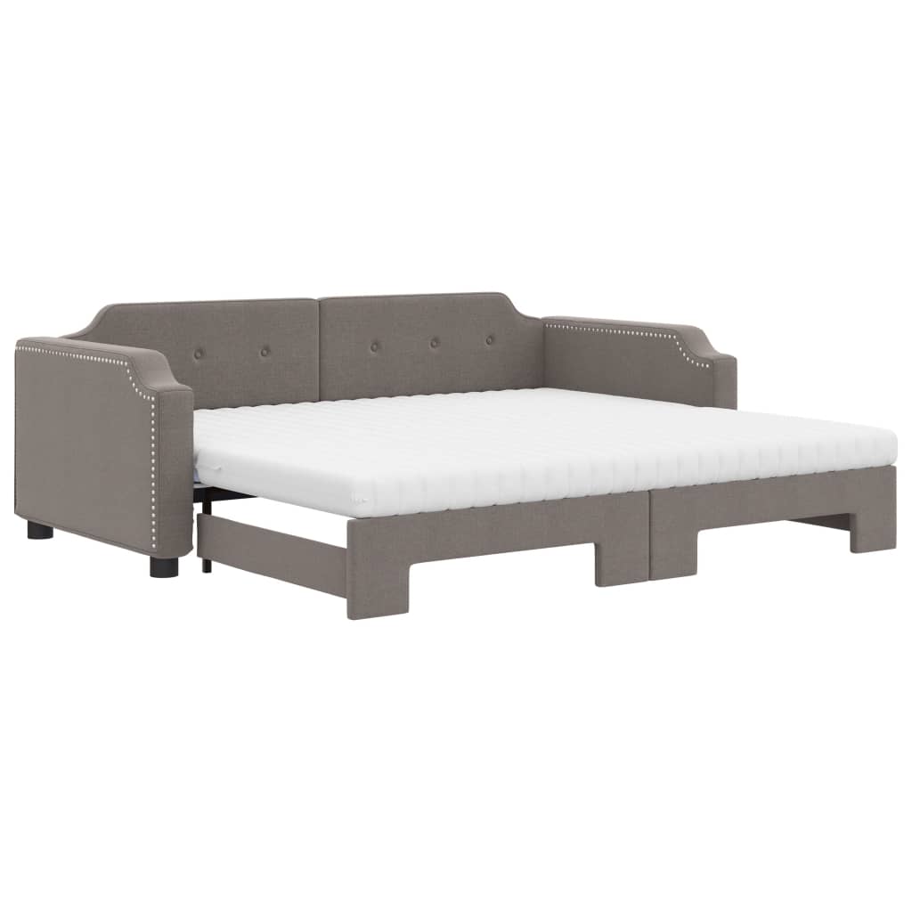Vidaxl Sofa Rozsuwana Z Materacami, Kolor Taupe, 100X200 Cm, Tkanina