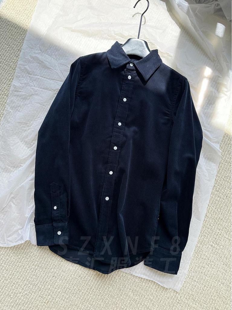 Damska Koszula z Bawełny Sztruksowej Premium z Haftem, Długim Rękawem i Kołnierzykiem – Wszechstronna Nowość