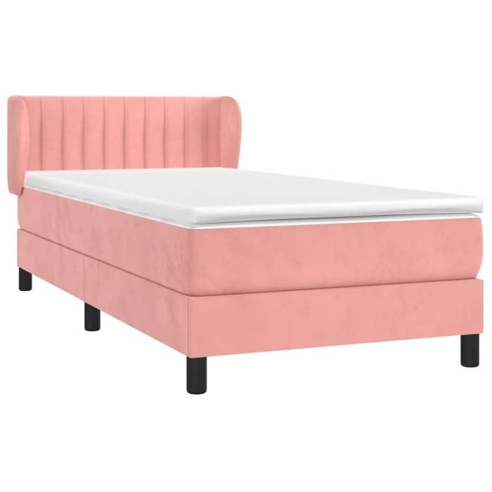 3127582 vidaXL Lit à sommier tapissier et matelas Rose 80x200 cm Velours