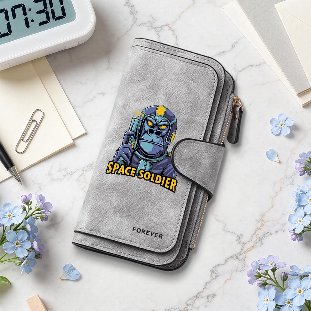 Gorilla Pattern Long Wallet Multifunctional Card Holder