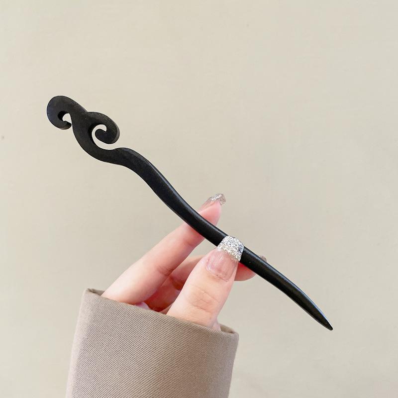 Traditional Sandalwood Hairpin for Chinese Cheongsam & Hanfu Updo